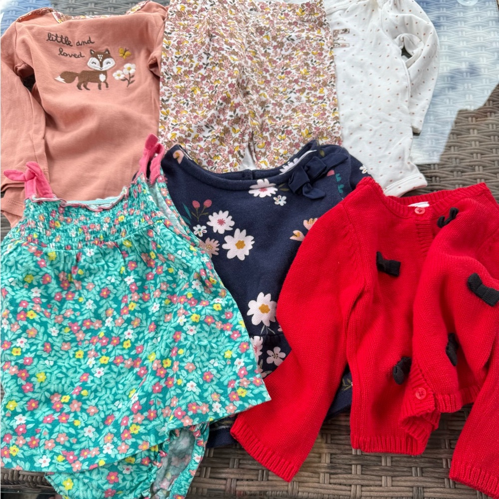 Carter's Pink and Red Long Sleeve Tees